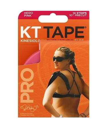 KT TAPE PRO Kinesiology Therapeutic Tape - 14 Strips 10" PRECUT - Hero Pink