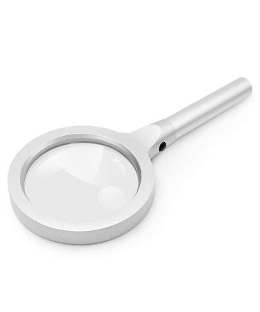 Magnifying Glass with Light 10X 20X Magnification Lightweight Handheld Magnifying Glass for Reading Inspection Hobbies Crafts Magnifier/Silver Comfortable Anniversary