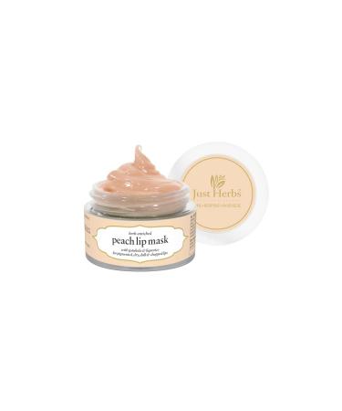 Just Herbs Ayurvedic Peach Lip Mask Balm For Chapped Dark & Dry Lips - Vegan Lip Mask For Men & Women 15gm