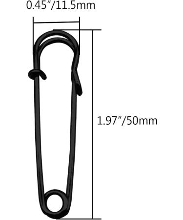 Alamic 2 Inch/50mm Black Safety Pins Brooches - 30 Pack for Blankets Crafts Kilts Skirts Sweaters Shawls - Buy Online on GoSupps.com