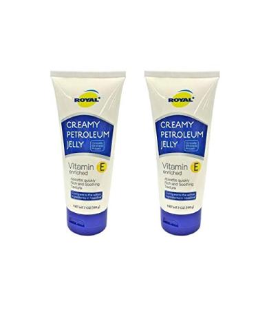 ROYAL Vitamin E Enriched Creamy Petroleum Jelly Skin Protectant Absorbs Quickly Rich Soothing Texture 7 Oz. (2 Pack) 7 Ounce (Pack of 2)