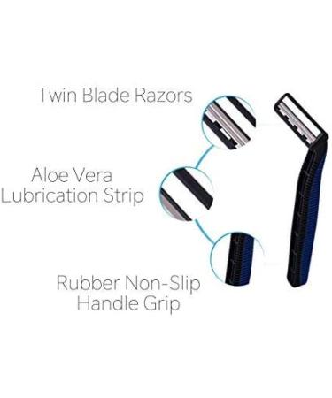 60 Box Combo of Blue & Pink Disposable Razor Blades - High Quality Stainless Steel Twin Blade Razors for Men & Women with Aloe Vera Strip | International Shipping - Buy Online on GoSupps.com