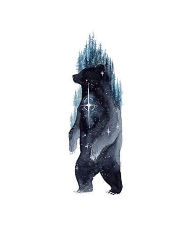 SanerLian Bear Geometric Temporary Tattoo Sticker Set of 12 | Watercolor Waterproof Body Art for Men and Women | Hand Arm 10.5X6cm - Buy Online on GoSupps.com