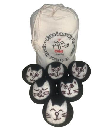 Dryer Balls (Cats) - 100% Organic Wool - Sustainable & Eco-Friendly - Dry 1 000 Loads