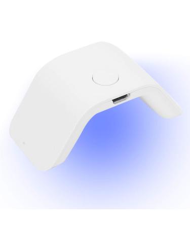 Mini UV LED Nail Lamp 2W Portable Nail Dryer Single Finger Gel Nail Polish Curing Lamp Electric Manicure Machine with USB Cable (White)