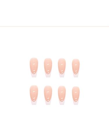 24pcs Long Coffin Ballerina False Nails with Glue - Full Cover Press on Manicure for Women - Nude French White Fake Nails - Buy Online on GoSupps.com
