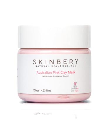 SKINBERY Australian Pink Clay Face Mask Acne Treatment for Face and Body