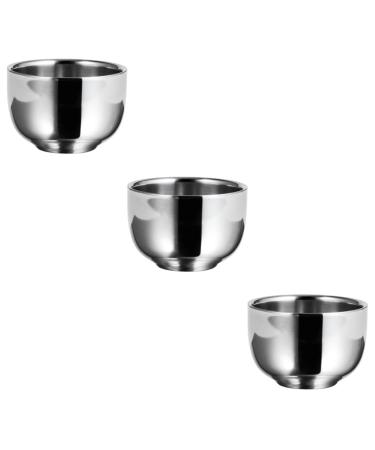Minkissy 3 PCs Whipping Bowl Stainless Mixing Bowls Mens Shaving Metal Mixing Bowls Stainless Steel Shave Butter For Men Shaving Mugs Shaving Brush Shaving Bowl Accessory Soap Hair Man