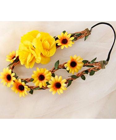 OdetoJoy Sunflower Headband - Vintage Floral Hair Accessories for Women & Brides | Wedding Flower Crown & Hair Vine - Buy Online on GoSupps.com