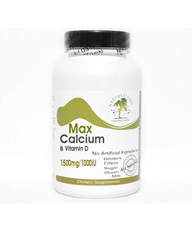 Max Calcium 1500mg & Vitamin D 1000IU 100 Capsules - No Additives Naturetition Supplements