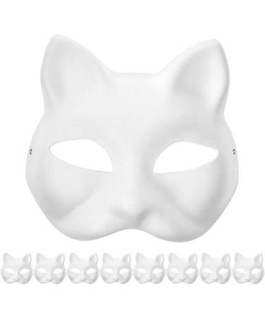 Zerodeko Cat Masks | 9-Piece White Fox DIY Halloween Half-Face Masks | Animal Masquerade Cosplay Accessories - Perfect for Easter Tinkering - Buy Online on GoSupps.com