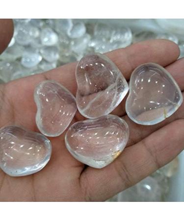 Natural Crystal Rough 5 Pieces Natural Clear White Heart Quartz Crystal Reiki Stones - Buy Online on GoSupps.com