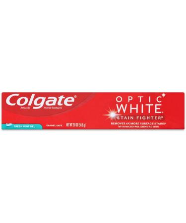 Colgate Optic White Stain Fighter Fresh Mint Gel Travel Size Toothpaste 2.0 oz - Pack of 12 - Buy Online on GoSupps.com