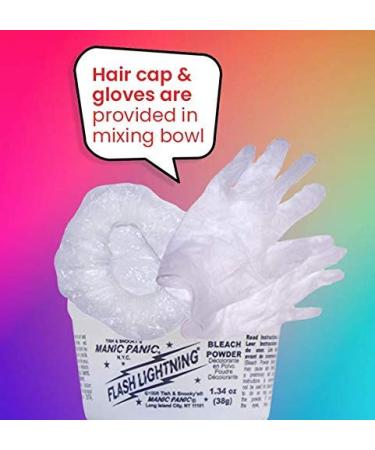 MANIC PANIC Flash Lightning Hair Bleach Kit - Vegan, Cruelty-Free - 40 Volume Developer + Bleach Powder - Lifts Dark Hair Up to 7 Levels - Buy Online on GoSupps.com