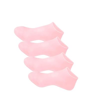 IEEDFJKK 2pairs Silicone Exfoliating Tools for Smooth Feet Say Goodbye to Rough Skin Silica Gel Moisturizing Socks Silicone Socks Pink One size fits all Pink One size fits all