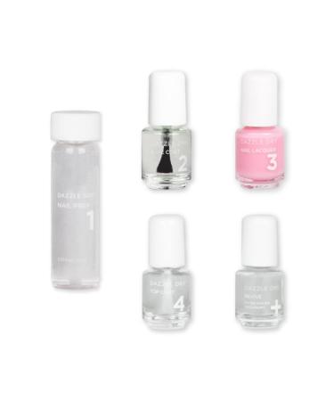 Dazzle Dry Mini Kit 4 Step System - Pinkie's Up  a semi-sheer  pink that's flirty yet formal. Sheer  milky effect. (5 Piece Kit)