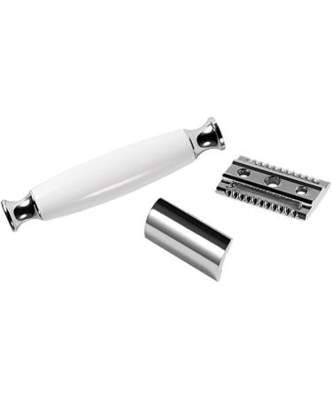 Beavorty Men's Long Grip Razor - Vintage Alloy Manual Shaver with Cooling Gel & Double Blade for Ultimate Shaving Experience - Buy Online on GoSupps.com