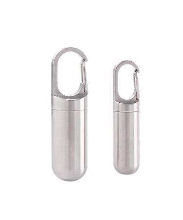 2Pcs Stainless Steel Mini Pill Case Sealed Storage Box Portable Waterproof Small Pocket Pill Case Capsules Organizer