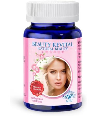Miri Beauty Revital - Breast Enhancement & Augmentation Hormones with Premium Pueraria Mirifica Extract & Collagen Type II (80 caps) - Natural Health Supplement for Women - Buy Online on GoSupps.com