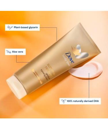 Dove Summer Revived Light to Medium Gradual Tanning Lotion 200 ml & Dove Summer Revived Light to Medium Gradual Tan Lotion for Face and Body Tanning Lotion For All Skin Types 75 ml - Buy Online on GoSupps.com
