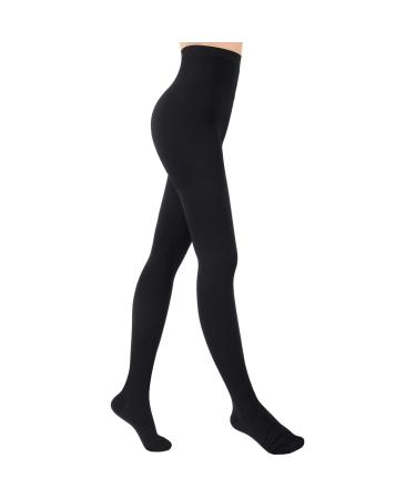 Evolyline 20-30MMHG Medical compression tights for women men long class II with closed toe graded compression lipedema black XL