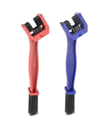 WMYCONGCONG 2 PCS Motorcycle Bicycle Chain Cleaning Tool Chain Washer Cleaner Crankset Brush Mountain Bike Maintain Cleaning Tool, Blue and Red