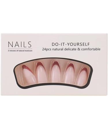 24Pcs/Set Press On Nails Mid Length Pink False Nails Acrylic Fake Nails Full Cover Nails Tips Artificial Finger Manicure Press on nails for Women and Girls - Buy Online on GoSupps.com