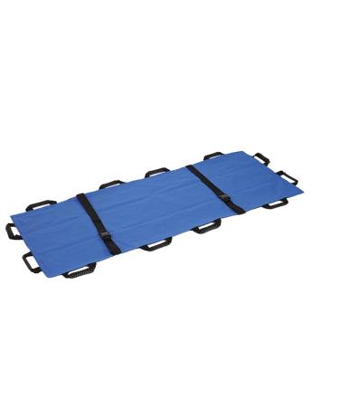 Movable Outdoor Home Emergency Oxford Cloth Stretcher Load 135kg Portable Transport Unit Folding Stretcher Body Lifting Turning Moving Transfer Blanket Blue