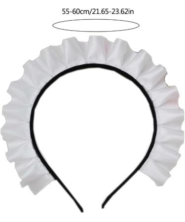 hgnxa Cosplay Maid Hair Hoop Women Elegant Pleated Lace Makeup Headbands for Girl Stage Halloween Performances Headpieces Cotton embroidery - Buy Online on GoSupps.com