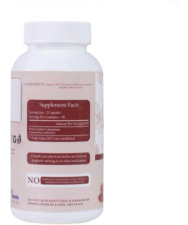 Organic Ceylon Cinnamon Capsules 1000 mg Per Serving 100% Organic Ceylon Cinnamon Pills Non GMO Gluten Free 100 Capsules Heart & Metabolism Support Vegan Capsules for Men and Women - Buy Online on GoSupps.com