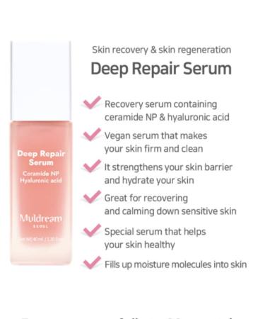 Muldream Deep Repair Serum with Ceramide NP & Hyaluronic Acid | Intense Hydration & Skin Repair for All Skin Types - Buy Online on GoSupps.com