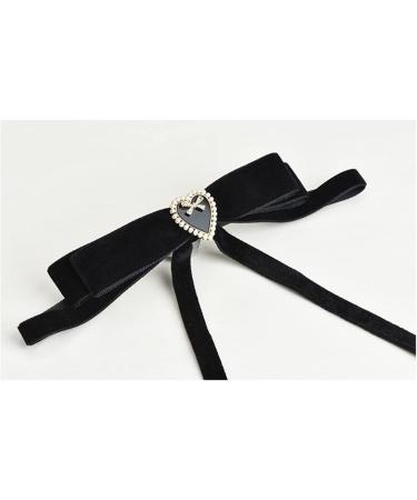 WONDER ME Black Velvet Love Pearl Spring Clip French Retro Court Hairpin | 250*170*35mm Black - Buy Online on GoSupps.com