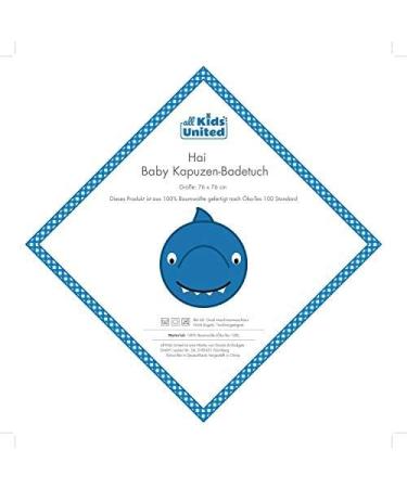All Kids United Eco-Friendly Cotton Baby Hooded Towel | 100% Certified - 76x76 cm | Soft Blue Bath Towel for Infants & Children - Buy Online on GoSupps.com