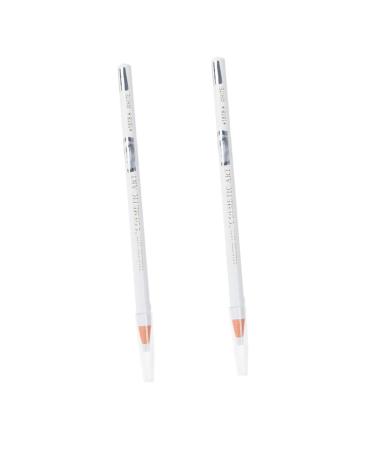 BIUDECO 2 Pieces Eyebrow Pencil Cosmetic Pen For Eyebrows Eye Makeup Applicator Eyeliner Pen Self-adhesive Forehead Beginner White Suite Wooden Miss