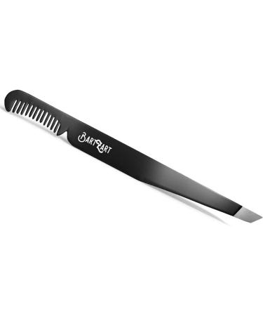 Bartzart Beard Care Set - 3-Piece with Shears Tweezers & Comb for Eyebrow and Beard Grooming | Black - Buy Online on GoSupps.com