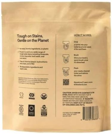BLUELAND Toilet Bowl Cleaner Refills - Lemon Cedar | Eco-Friendly 30 Tablets for Sparkling Clean Toilets - International Shipping Available - Buy Online on GoSupps.com