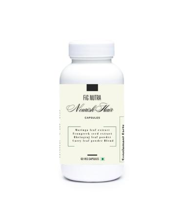 FounditGood FiG Nutra NourishHair Capsules | Comprehensive Hair Care with Moringa, Fenugreek, Bhringraj & Curry Leaf | Hair Vitality Booster with Herbal Extracts | 60 Veg Capsules