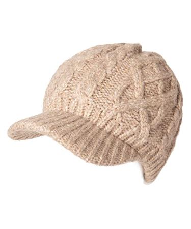 Comhats 50%/100% Wool Newsboy Cap Winter Hat Visor Beret Cold Weather 68294_khaki