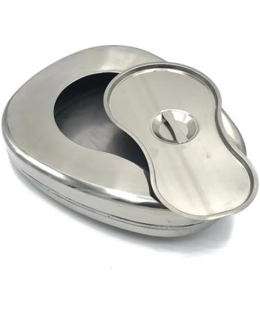 Stainless Steel Bedpan with Lid Stainless Steel Bed Pans for Elderly Smooth Contoured for Male Female Bed-Bound Patient Personal Care - Buy Online on GoSupps.com