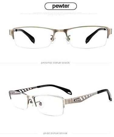 Buy Progressive Multifocal Reading Glasses - Rectangular Metal Design Blue Light Protection +2.75 Strength Ideal for Men - Buy Online on GoSupps.com