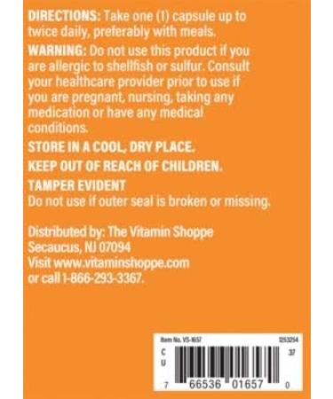 Vitamin Shoppe Glucosamine Sulfate 1000MG - 240 Capsules, Joint Health Support - Buy Online on GoSupps.com