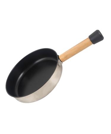 Yardenfun Camping Portable Pan Pans Stainless Steel Cookware Griddle Flat Skillet Non Stick Cooking Utensils Egg Pan Stainless Steel Pan Stainless Steel Pot Lightweight Wood