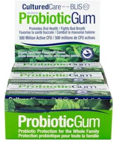 CULTUREDCARE Probiotic Gum Mint - 8 CT | Sugar-Free Chewing Gum for Digestive Health | Buy Internationally - Buy Online on GoSupps.com