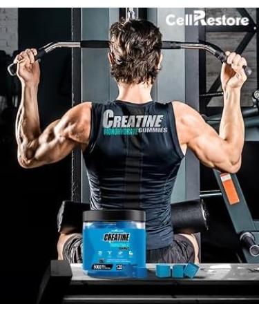 Creatine Monohydrate Gummies - 5g per Serving Sugar Free Vegan Blueberry Flavor - Boost Strength & Build Muscle - 120 Count - Buy Online on GoSupps.com