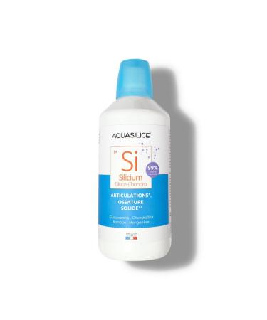 Silicon Glucosamine Chondroitin - Oral Solution 1L - Enriched with Bamboo & Manganese - Cleansing the Body - Maintaining a Solid Frame - Made in France Aquasilice
