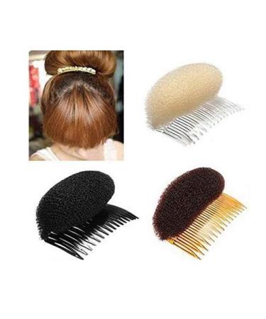 2Pcs Brown Sponge Hair Pad Volume Inserts for Women - Hair Comb Bun Maker Beehive Styler Tool - Buy Online on GoSupps.com