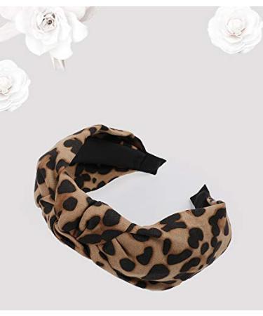 Leopard Print Headband for Women & Girls - Wide Knotted Bow Hair Accessories - Buy Online on GoSupps.com
