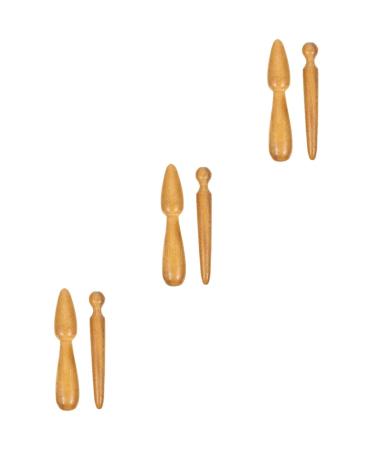 Minkissy 6 pieces acupressure rod massage wood tools wood massage tools neck massage devices reflex zone massage device for neck feet feet massage roller massage tab Schabstein solid wood