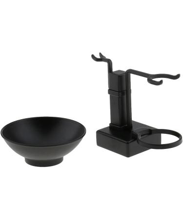 Shop Men's Black Alloy Shaving Brush Bowl Stand Set - Stylish Mug Cup Rack Holder for a Perfect Shave | International Shipping Available - Buy Online on GoSupps.com