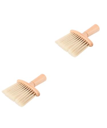 FRCOLOR 2 Pieces Hair Cutting Set Broken Hair Removal Tool Wooden Tools Face Hair Remover Lint Brush Hair Accessories Neck Hairdressing Tool Lotus Tree Hair Brush Dust Brush Bamboo